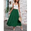 image:imageArolina Maxi Skirt for Women Summer Boho Elastic High Waist Pleated ALine Flowy Ruffle Swing Tiered Long Beach Skirt DressDarkgreen