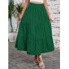image:imageArolina Maxi Skirt for Women Summer Boho Elastic High Waist Pleated ALine Flowy Ruffle Swing Tiered Long Beach Skirt DressDarkgreen