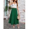 image:imageArolina Maxi Skirt for Women Summer Boho Elastic High Waist Pleated ALine Flowy Ruffle Swing Tiered Long Beach Skirt DressDarkgreen
