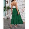 image:imageArolina Maxi Skirt for Women Summer Boho Elastic High Waist Pleated ALine Flowy Ruffle Swing Tiered Long Beach Skirt DressDarkgreen
