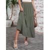 image:imageArolina Maxi Skirt for Women Summer Boho Elastic High Waist Pleated ALine Flowy Ruffle Swing Tiered Long Beach Skirt DressGreen