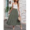 image:imageArolina Maxi Skirt for Women Summer Boho Elastic High Waist Pleated ALine Flowy Ruffle Swing Tiered Long Beach Skirt DressGreen