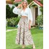 image:imageArolina Maxi Skirt for Women Summer Boho Elastic High Waist Pleated ALine Flowy Ruffle Swing Tiered Long Beach Skirt DressLeaves and Flowers