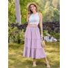 image:imageArolina Maxi Skirt for Women Summer Boho Elastic High Waist Pleated ALine Flowy Ruffle Swing Tiered Long Beach Skirt DressLight Purple