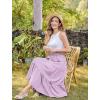 image:imageArolina Maxi Skirt for Women Summer Boho Elastic High Waist Pleated ALine Flowy Ruffle Swing Tiered Long Beach Skirt DressLight Purple