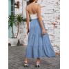 image:imageArolina Maxi Skirt for Women Summer Boho Elastic High Waist Pleated ALine Flowy Ruffle Swing Tiered Long Beach Skirt DressLightblue