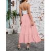 image:imageArolina Maxi Skirt for Women Summer Boho Elastic High Waist Pleated ALine Flowy Ruffle Swing Tiered Long Beach Skirt DressLightpink