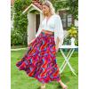 image:imageArolina Maxi Skirt for Women Summer Boho Elastic High Waist Pleated ALine Flowy Ruffle Swing Tiered Long Beach Skirt DressMulticolor Print