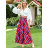 image:imageArolina Maxi Skirt for Women Summer Boho Elastic High Waist Pleated ALine Flowy Ruffle Swing Tiered Long Beach Skirt DressMulticolor Print