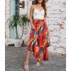 image:imageArolina Maxi Skirt for Women Summer Boho Elastic High Waist Pleated ALine Flowy Ruffle Swing Tiered Long Beach Skirt DressMulticolor Tie Dye
