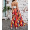 image:imageArolina Maxi Skirt for Women Summer Boho Elastic High Waist Pleated ALine Flowy Ruffle Swing Tiered Long Beach Skirt DressMulticolor Tie Dye
