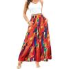 image:imageArolina Maxi Skirt for Women Summer Boho Elastic High Waist Pleated ALine Flowy Ruffle Swing Tiered Long Beach Skirt DressMulticolor Tie Dye