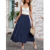 image:imageArolina Maxi Skirt for Women Summer Boho Elastic High Waist Pleated ALine Flowy Ruffle Swing Tiered Long Beach Skirt DressNavyblue