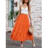 image:imageArolina Maxi Skirt for Women Summer Boho Elastic High Waist Pleated ALine Flowy Ruffle Swing Tiered Long Beach Skirt DressOrange