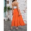 image:imageArolina Maxi Skirt for Women Summer Boho Elastic High Waist Pleated ALine Flowy Ruffle Swing Tiered Long Beach Skirt DressOrange