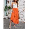 image:imageArolina Maxi Skirt for Women Summer Boho Elastic High Waist Pleated ALine Flowy Ruffle Swing Tiered Long Beach Skirt DressOrange