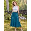 image:imageArolina Maxi Skirt for Women Summer Boho Elastic High Waist Pleated ALine Flowy Ruffle Swing Tiered Long Beach Skirt DressPeacock Blue