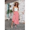 image:imageArolina Maxi Skirt for Women Summer Boho Elastic High Waist Pleated ALine Flowy Ruffle Swing Tiered Long Beach Skirt DressPink