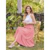 image:imageArolina Maxi Skirt for Women Summer Boho Elastic High Waist Pleated ALine Flowy Ruffle Swing Tiered Long Beach Skirt DressPink