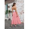 image:imageArolina Maxi Skirt for Women Summer Boho Elastic High Waist Pleated ALine Flowy Ruffle Swing Tiered Long Beach Skirt DressPink