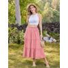 image:imageArolina Maxi Skirt for Women Summer Boho Elastic High Waist Pleated ALine Flowy Ruffle Swing Tiered Long Beach Skirt DressPink