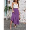 image:imageArolina Maxi Skirt for Women Summer Boho Elastic High Waist Pleated ALine Flowy Ruffle Swing Tiered Long Beach Skirt DressPurple
