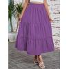 image:imageArolina Maxi Skirt for Women Summer Boho Elastic High Waist Pleated ALine Flowy Ruffle Swing Tiered Long Beach Skirt DressPurple