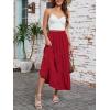 image:imageArolina Maxi Skirt for Women Summer Boho Elastic High Waist Pleated ALine Flowy Ruffle Swing Tiered Long Beach Skirt DressRed