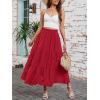 image:imageArolina Maxi Skirt for Women Summer Boho Elastic High Waist Pleated ALine Flowy Ruffle Swing Tiered Long Beach Skirt DressRed