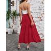 image:imageArolina Maxi Skirt for Women Summer Boho Elastic High Waist Pleated ALine Flowy Ruffle Swing Tiered Long Beach Skirt DressRed