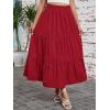 image:imageArolina Maxi Skirt for Women Summer Boho Elastic High Waist Pleated ALine Flowy Ruffle Swing Tiered Long Beach Skirt DressRed