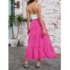 image:imageArolina Maxi Skirt for Women Summer Boho Elastic High Waist Pleated ALine Flowy Ruffle Swing Tiered Long Beach Skirt DressRose