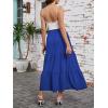 image:imageArolina Maxi Skirt for Women Summer Boho Elastic High Waist Pleated ALine Flowy Ruffle Swing Tiered Long Beach Skirt DressRoyalblue