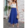 image:imageArolina Maxi Skirt for Women Summer Boho Elastic High Waist Pleated ALine Flowy Ruffle Swing Tiered Long Beach Skirt DressRoyalblue