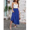 image:imageArolina Maxi Skirt for Women Summer Boho Elastic High Waist Pleated ALine Flowy Ruffle Swing Tiered Long Beach Skirt DressRoyalblue
