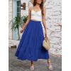 image:imageArolina Maxi Skirt for Women Summer Boho Elastic High Waist Pleated ALine Flowy Ruffle Swing Tiered Long Beach Skirt DressRoyalblue
