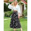 image:imageArolina Maxi Skirt for Women Summer Boho Elastic High Waist Pleated ALine Flowy Ruffle Swing Tiered Long Beach Skirt DressWhite Flower Black