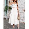 image:imageArolina Maxi Skirt for Women Summer Boho Elastic High Waist Pleated ALine Flowy Ruffle Swing Tiered Long Beach Skirt DressWhite01