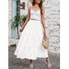 image:imageArolina Maxi Skirt for Women Summer Boho Elastic High Waist Pleated ALine Flowy Ruffle Swing Tiered Long Beach Skirt DressWhite01