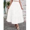 image:imageArolina Maxi Skirt for Women Summer Boho Elastic High Waist Pleated ALine Flowy Ruffle Swing Tiered Long Beach Skirt DressWhite01
