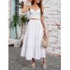 image:imageArolina Maxi Skirt for Women Summer Boho Elastic High Waist Pleated ALine Flowy Ruffle Swing Tiered Long Beach Skirt DressWhite02