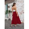 image:imageArolina Maxi Skirt for Women Summer Boho Elastic High Waist Pleated ALine Flowy Ruffle Swing Tiered Long Beach Skirt DressWine