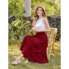 image:imageArolina Maxi Skirt for Women Summer Boho Elastic High Waist Pleated ALine Flowy Ruffle Swing Tiered Long Beach Skirt DressWine
