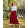 image:imageArolina Maxi Skirt for Women Summer Boho Elastic High Waist Pleated ALine Flowy Ruffle Swing Tiered Long Beach Skirt DressWine