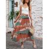 image:imageArolina Maxi Skirt for Women Summer Boho Elastic High Waist Pleated ALine Flowy Ruffle Swing Tiered Long Beach Skirt DressZ Style 03
