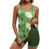 image:imageArolina Tankini Swimsuits for Women Tummy Control Two Piece Bathing Suits Flowy Swim Tops with Boy ShortsArmy Green Leopard Print