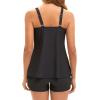 image:imageArolina Tankini Swimsuits for Women Tummy Control Two Piece Bathing Suits Flowy Swim Tops with Boy ShortsBlack
