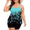 image:imageArolina Tankini Swimsuits for Women Tummy Control Two Piece Bathing Suits Flowy Swim Tops with Boy ShortsBlue Butterfly