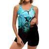 image:imageArolina Tankini Swimsuits for Women Tummy Control Two Piece Bathing Suits Flowy Swim Tops with Boy ShortsBlue Floral