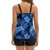 image:imageArolina Tankini Swimsuits for Women Tummy Control Two Piece Bathing Suits Flowy Swim Tops with Boy ShortsBlue Flowers
